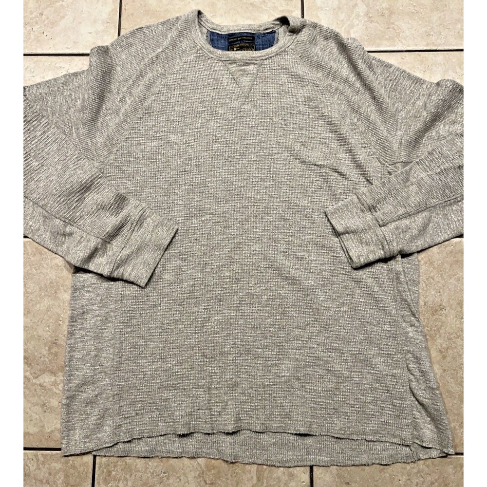 Lucky Brand Shirt Mens XXL Beige Strong Boy Thermal Waffle Long Sleeve Pullover